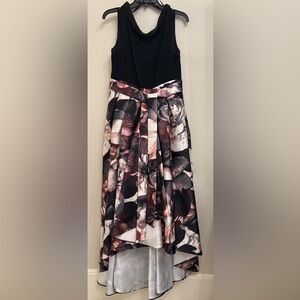 Black and Pink Pleated Halter Evening Maxi Dress